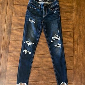 American eagle next level distressed skinny jeans